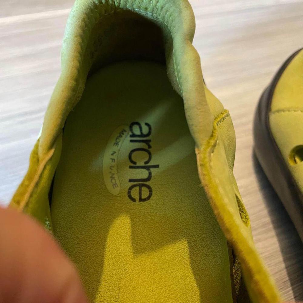 Arche Women’s Perforated Chartreuse Slip-On Loafers - Picture 5 of 8